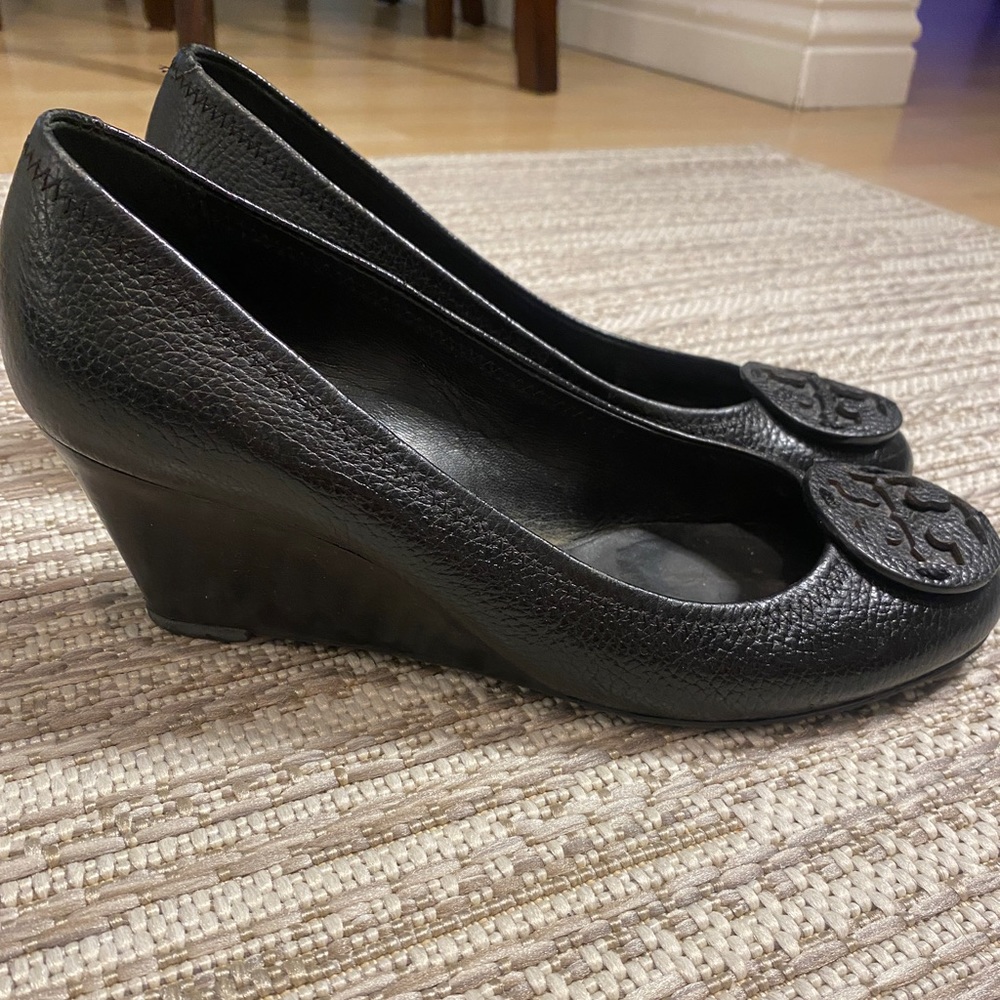 Tory Burch black wedges